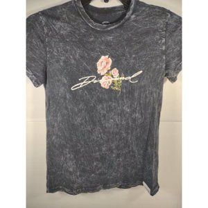 Diamond Supply Co. Black Graphic Tshirt Women's Medium Roses